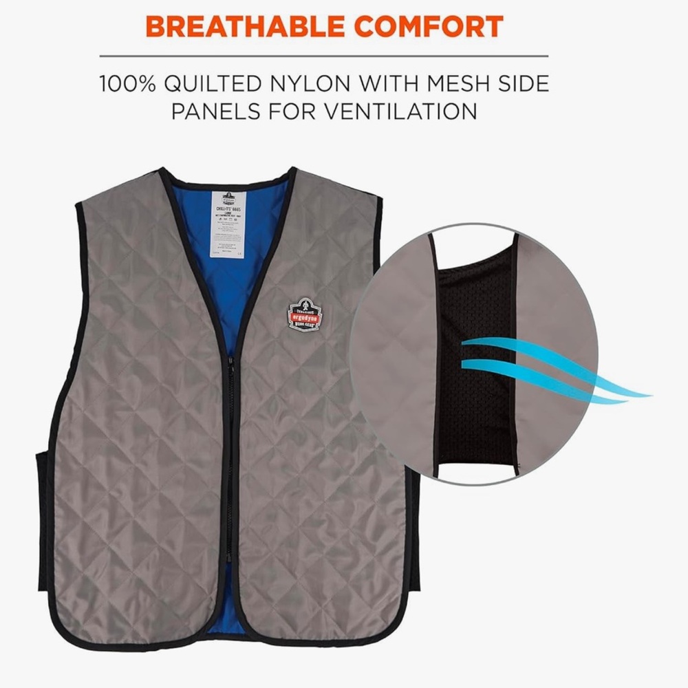 Quilted Nylon Vest with Mesh Panels